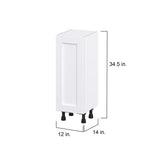 Hugo&Borg Rosemont 13-in W x 34.5-in H x 14-in D Glacier White Base Fully Assembled Cabinet (Flat Panel Shaker Door Style)