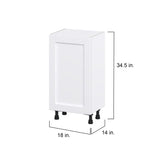 Hugo&Borg Rosemont 18-in W x 34.5-in H x 14-in D Glacier White Base Fully Assembled Cabinet (Flat Panel Shaker Door Style)