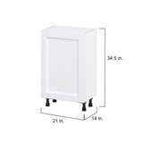 Hugo&Borg Rosemont 21-in W x 34.5-in H x 14-in D Glacier White Base Fully Assembled Cabinet (Flat Panel Shaker Door Style)