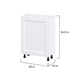 Hugo&Borg Rosemont 24-in W x 34.5-in H x 14-in D Glacier White Base Fully Assembled Cabinet (Flat Panel Shaker Door Style)