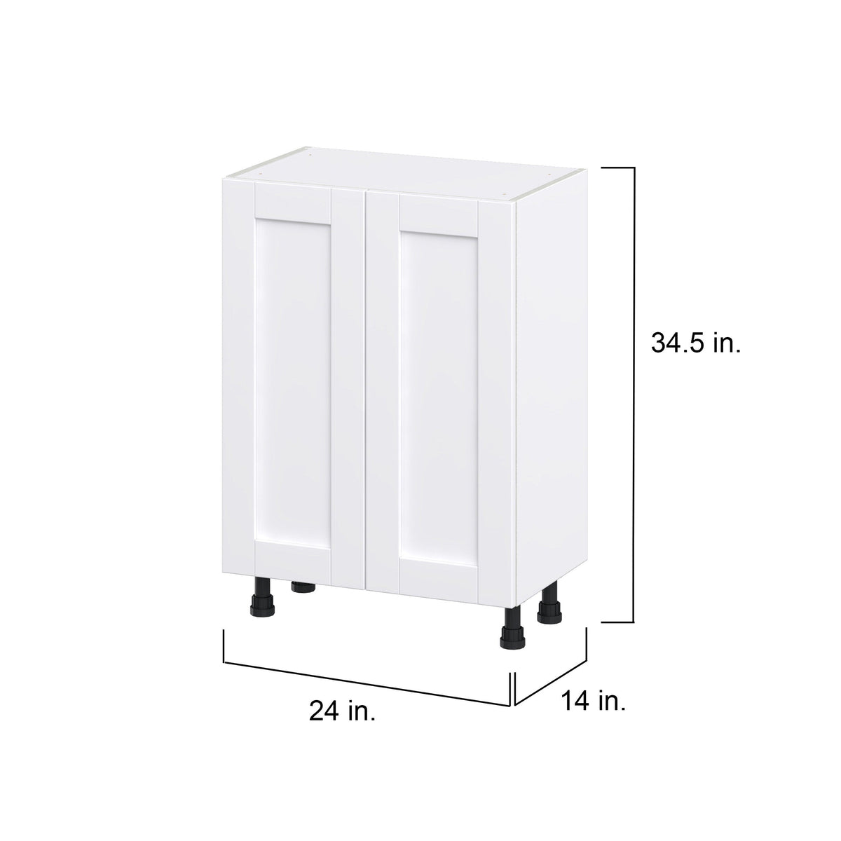 Hugo&Borg Rosemont 24-in W x 34.5-in H x 14-in D Glacier White Base Fully Assembled Cabinet (Flat Panel Shaker Door Style)