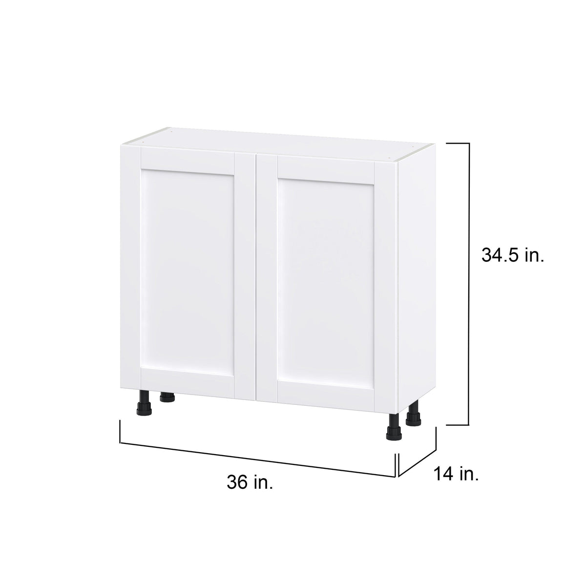 Hugo&Borg Rosemont 36-in W x 34.5-in H x 14-in D Glacier White Base Fully Assembled Cabinet (Flat Panel Shaker Door Style)