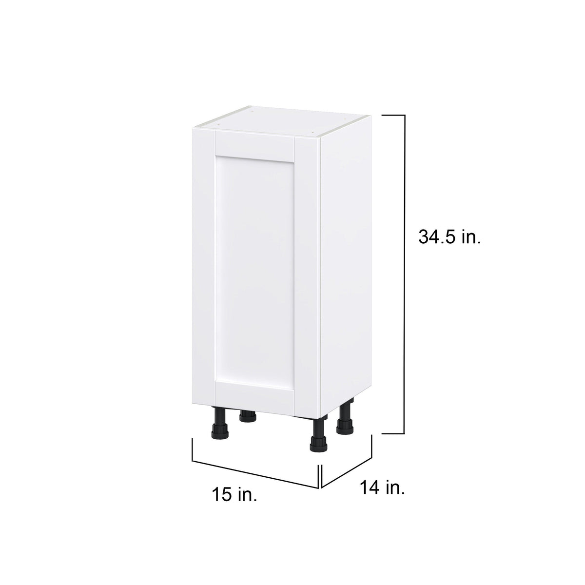 Hugo&Borg Rosemont 15-in W x 34.5-in H x 14-in D Glacier White 3-Drawers Base Fully Assembled Cabinet (Flat Panel Shaker Style)