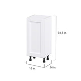 Hugo&Borg Rosemont 15-in W x 34.5-in H x 14-in D Glacier White 3-Drawers Base Fully Assembled Cabinet (Flat Panel Shaker Style)