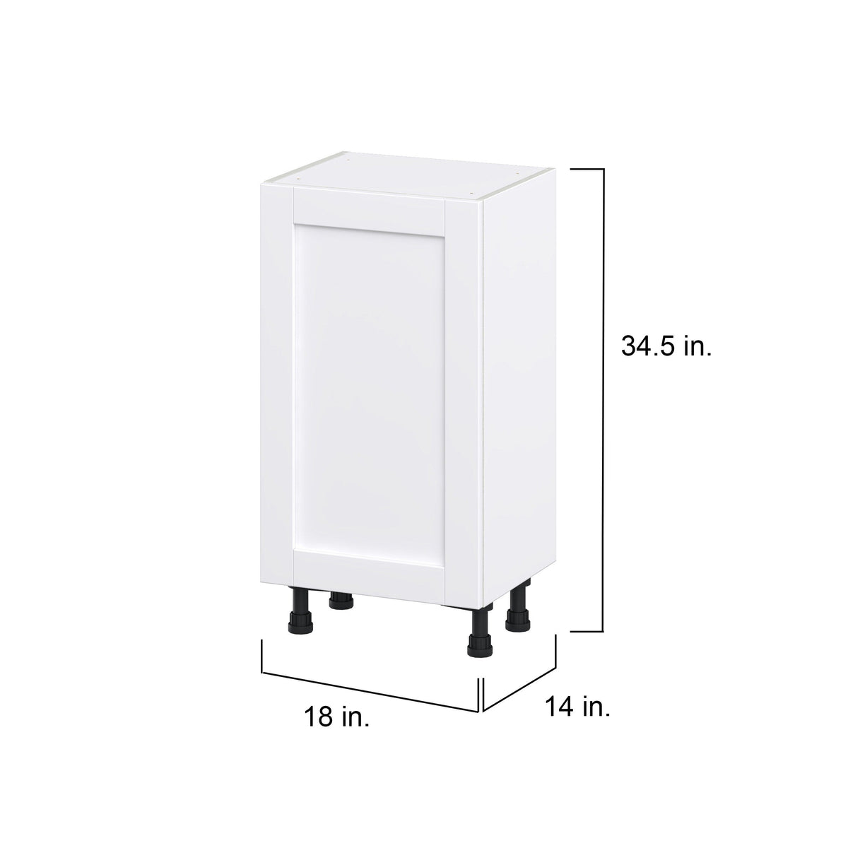 Hugo&Borg Rosemont 18-in W x 34.5-in H x 14-in D Glacier White 3-Drawers Base Fully Assembled Cabinet (Flat Panel Shaker Style)