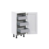 Hugo&Borg Rosemont 15-in W x 34.5-in H x 14-in D Glacier White 3-Drawers Base Fully Assembled Cabinet (Flat Panel Shaker Style)