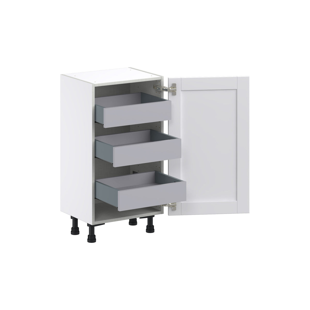 Hugo&Borg Rosemont 18-in W x 34.5-in H x 14-in D Glacier White 3-Drawers Base Fully Assembled Cabinet (Flat Panel Shaker Style)