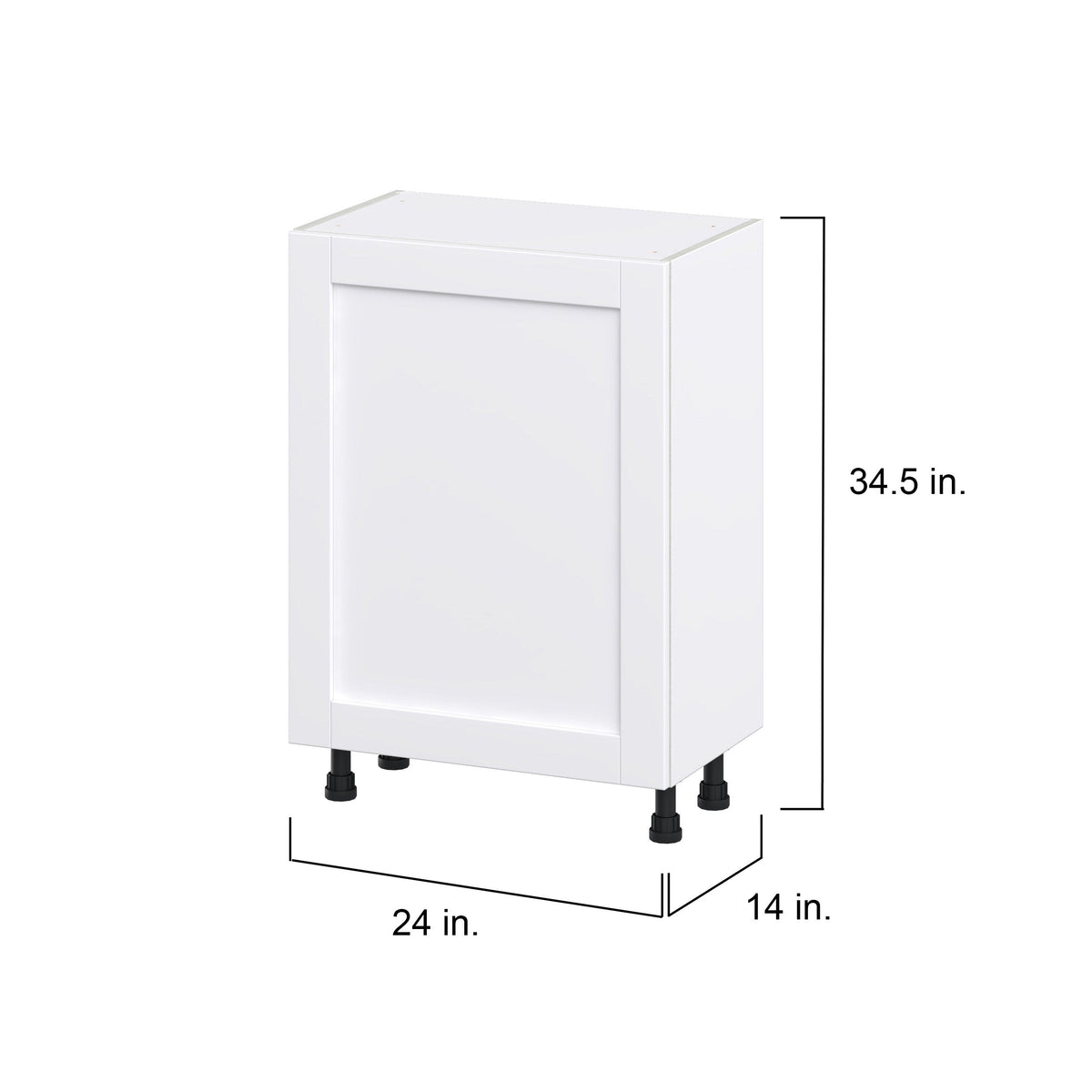 Hugo&Borg Rosemont 24-in W x 34.5-in H x 14-in D Glacier White 3-Drawers Base Fully Assembled Cabinet (Flat Panel Shaker Style)