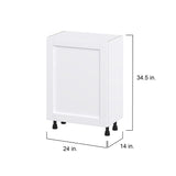 Hugo&Borg Rosemont 24-in W x 34.5-in H x 14-in D Glacier White 3-Drawers Base Fully Assembled Cabinet (Flat Panel Shaker Style)