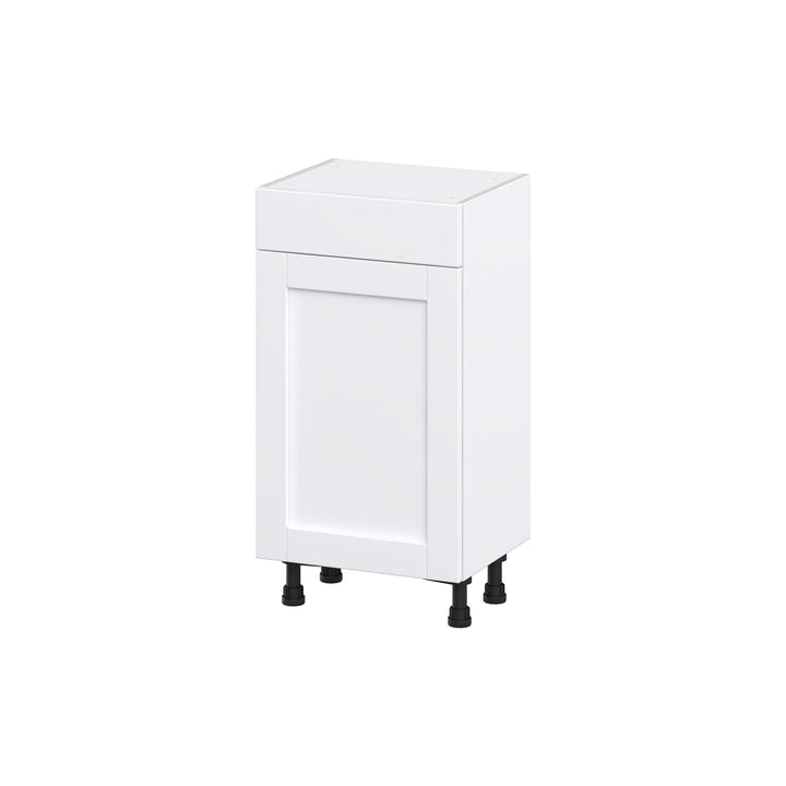 Hugo&Borg Rosemont 18-in W x 34.5-in H x 14-in D Glacier White 1-Drawer Base Fully Assembled Cabinet (Flat Panel Shaker Style)