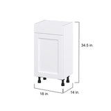 Hugo&Borg Rosemont 18-in W x 34.5-in H x 14-in D Glacier White 1-Drawer Base Fully Assembled Cabinet (Flat Panel Shaker Style)