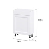 Hugo&Borg Rosemont 24-in W x 34.5-in H x 14-in D Glacier White 1-Drawer Base Fully Assembled Cabinet (Flat Panel Shaker Style)