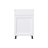 Hugo&Borg Rosemont 24-in W x 34.5-in H x 14-in D Glacier White 1-Drawer Base Fully Assembled Cabinet (Flat Panel Shaker Style)