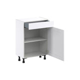Hugo&Borg Rosemont 24-in W x 34.5-in H x 14-in D Glacier White 1-Drawer Base Fully Assembled Cabinet (Flat Panel Shaker Style)