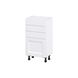 Hugo&Borg Rosemont 18-in W x 34.5-in H x 14-in D Glacier White 3-Drawers Base Fully Assembled Cabinet (Flat Panel Shaker Style)
