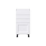 Hugo&Borg Rosemont 18-in W x 34.5-in H x 14-in D Glacier White 3-Drawers Base Fully Assembled Cabinet (Flat Panel Shaker Style)
