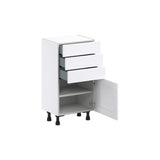 Hugo&Borg Rosemont 18-in W x 34.5-in H x 14-in D Glacier White 3-Drawers Base Fully Assembled Cabinet (Flat Panel Shaker Style)
