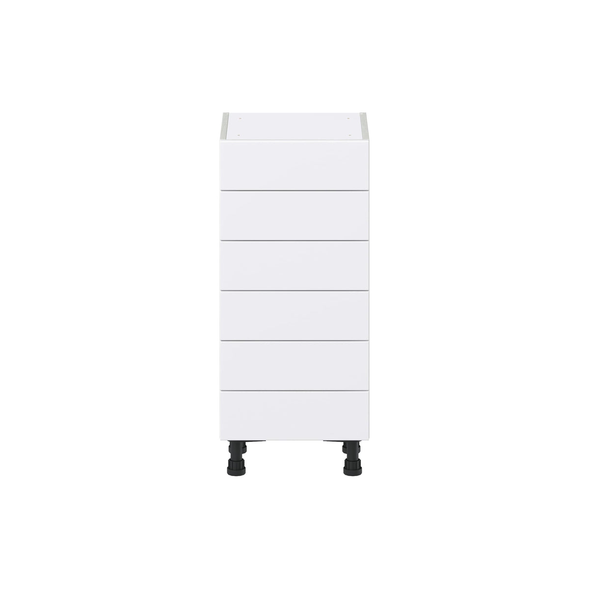 Hugo&Borg Rosemont 15-in W x 34.5-in H x 14-in D Glacier White 6-Drawer Base Fully Assembled Cabinet