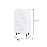 Hugo&Borg Rosemont 18-in W x 34.5-in H x 14-in D Glacier White 6-Drawer Base Fully Assembled Cabinet