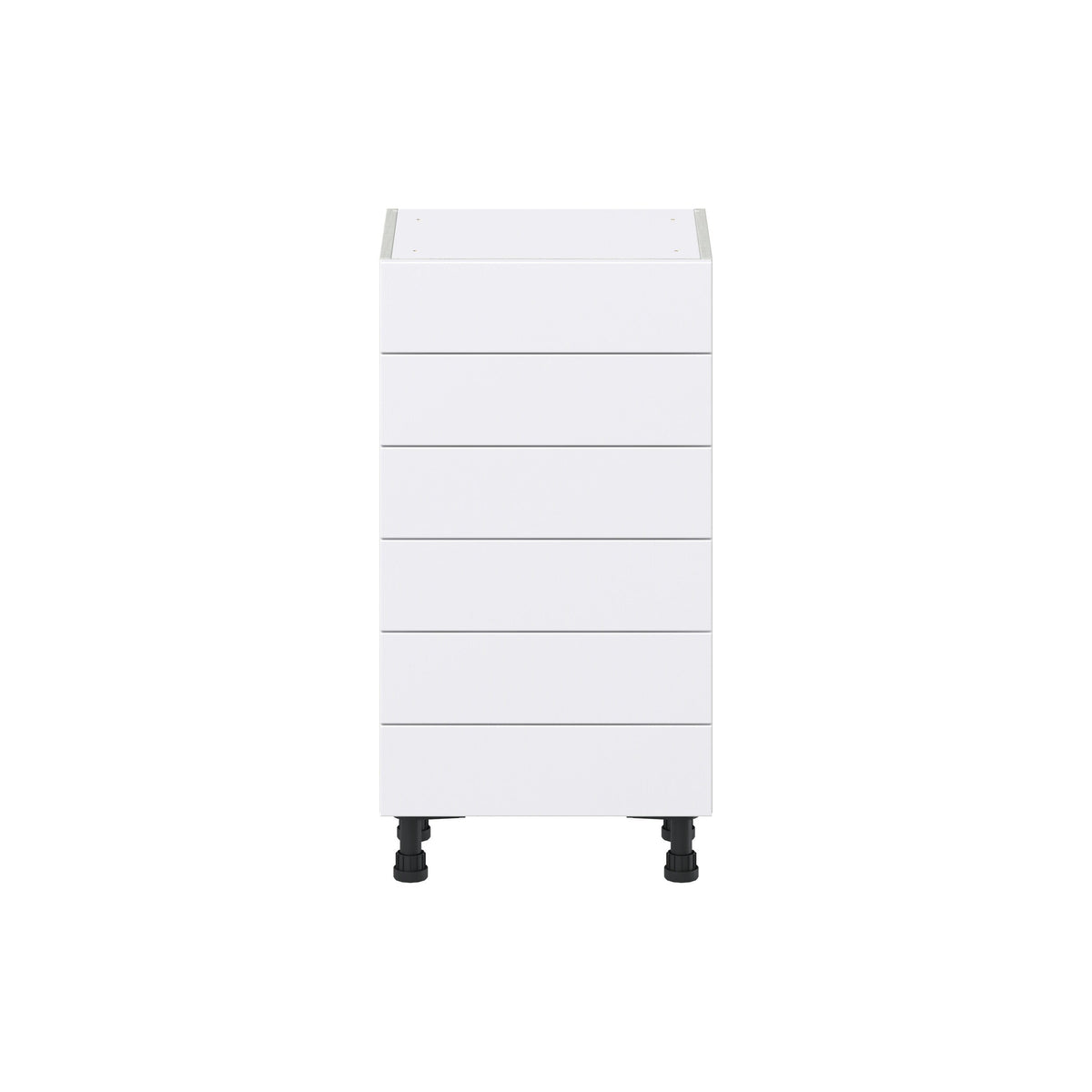 Hugo&Borg Rosemont 18-in W x 34.5-in H x 14-in D Glacier White 6-Drawer Base Fully Assembled Cabinet