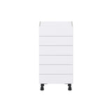Hugo&Borg Rosemont 18-in W x 34.5-in H x 14-in D Glacier White 6-Drawer Base Fully Assembled Cabinet