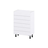 Hugo&Borg Rosemont 24-in W x 34.5-in H x 14-in D Glacier White 6-Drawer Base Fully Assembled Cabinet