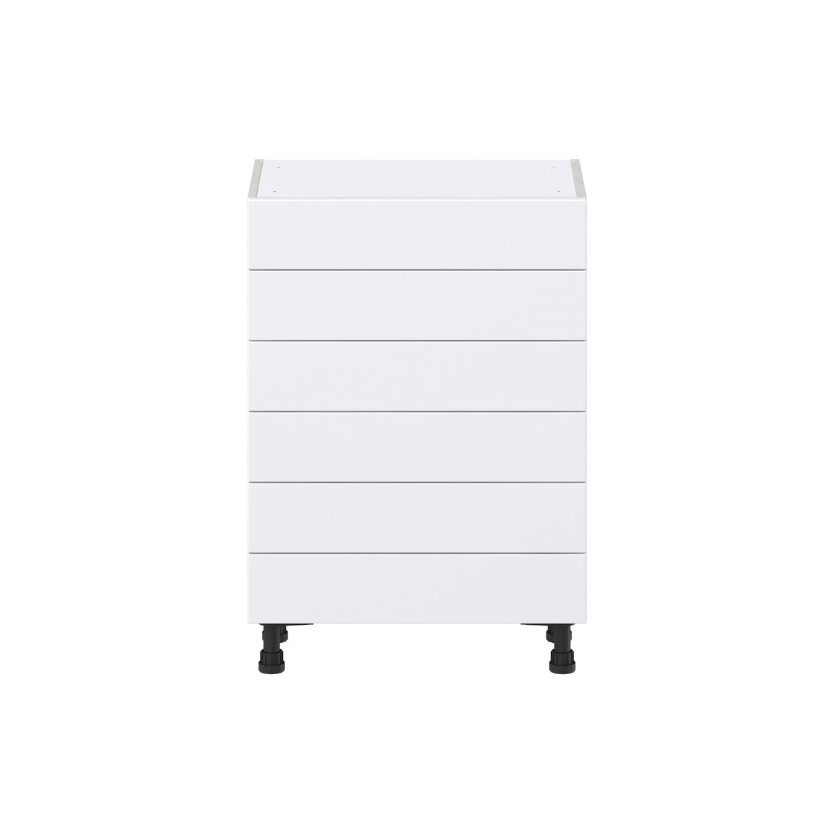 Hugo&Borg Rosemont 24-in W x 34.5-in H x 14-in D Glacier White 6-Drawer Base Fully Assembled Cabinet