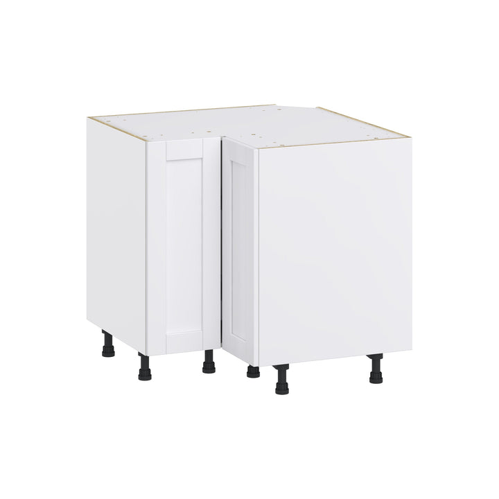 Hugo&Borg Rosemont 36-in W x 34.5-in H x 36-in D Glacier White Lazy Susan Corner Base Fully Assembled Cabinet (Flat Panel Shaker Style)