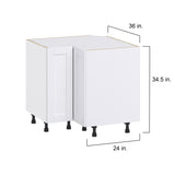 Hugo&Borg Rosemont 36-in W x 34.5-in H x 36-in D Glacier White Lazy Susan Corner Base Fully Assembled Cabinet (Flat Panel Shaker Style)