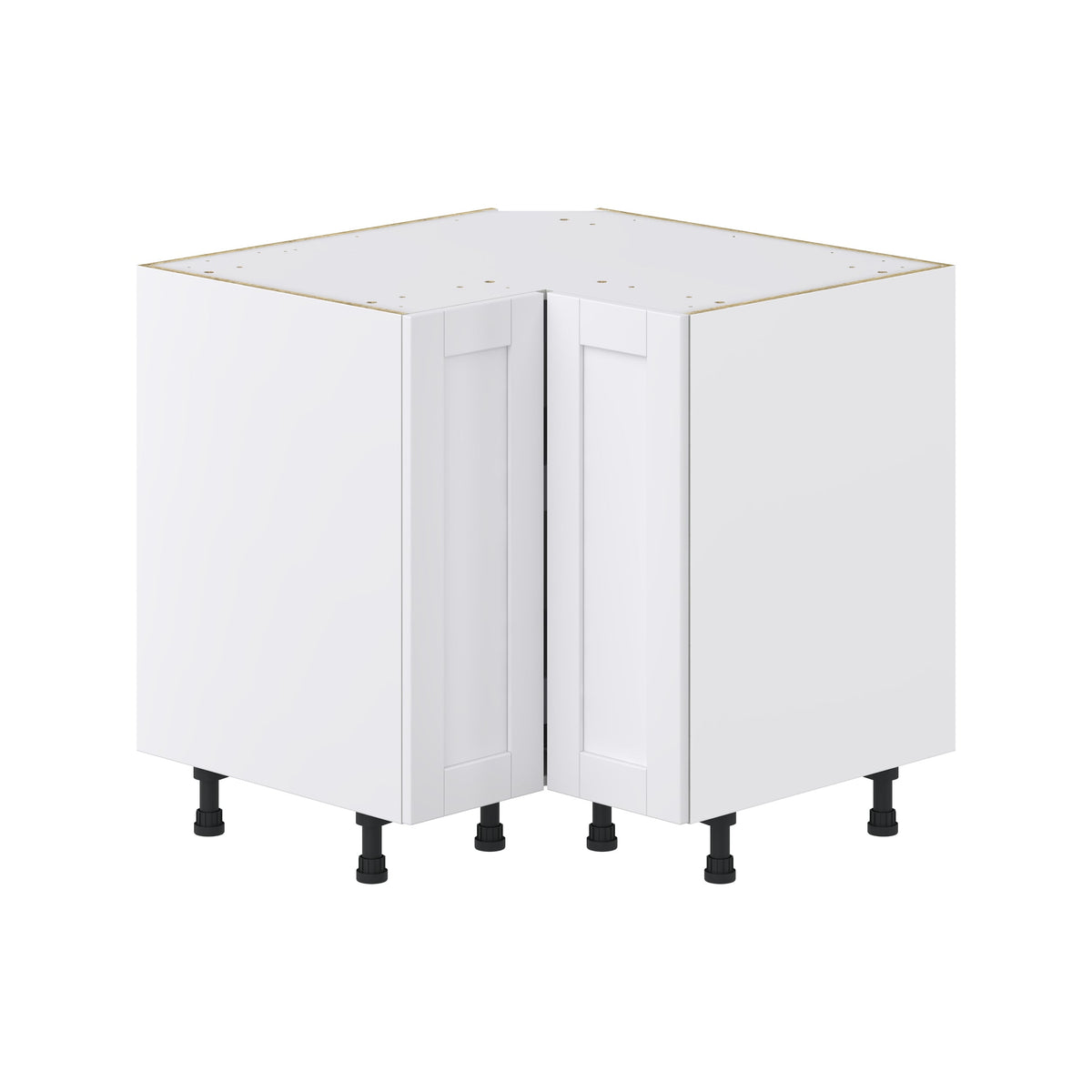 Hugo&Borg Rosemont 36-in W x 34.5-in H x 36-in D Glacier White Lazy Susan Corner Base Fully Assembled Cabinet (Recessed Panel Shaker Style)