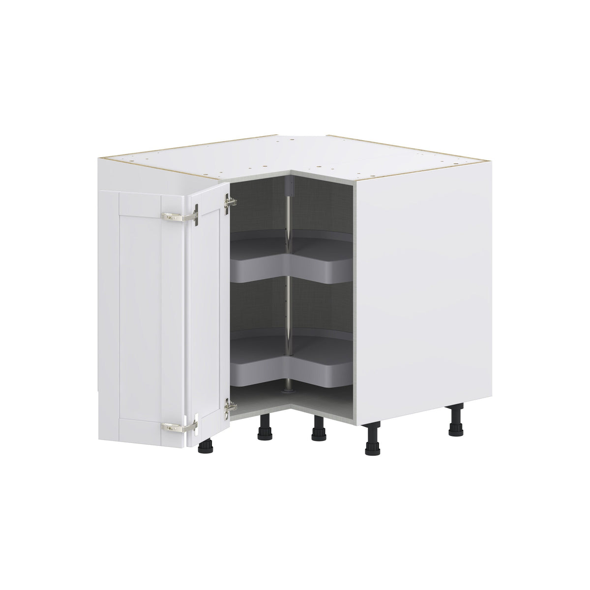 Hugo&Borg Rosemont 36-in W x 34.5-in H x 36-in D Glacier White Lazy Susan Corner Base Fully Assembled Cabinet (Flat Panel Shaker Style)