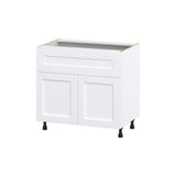 Hugo&Borg Rosemont 36-in W x 34.5-in H x 24-in D Glacier White 1-Drawer Base Fully Assembled Cabinet (Flat Panel Shaker Style)