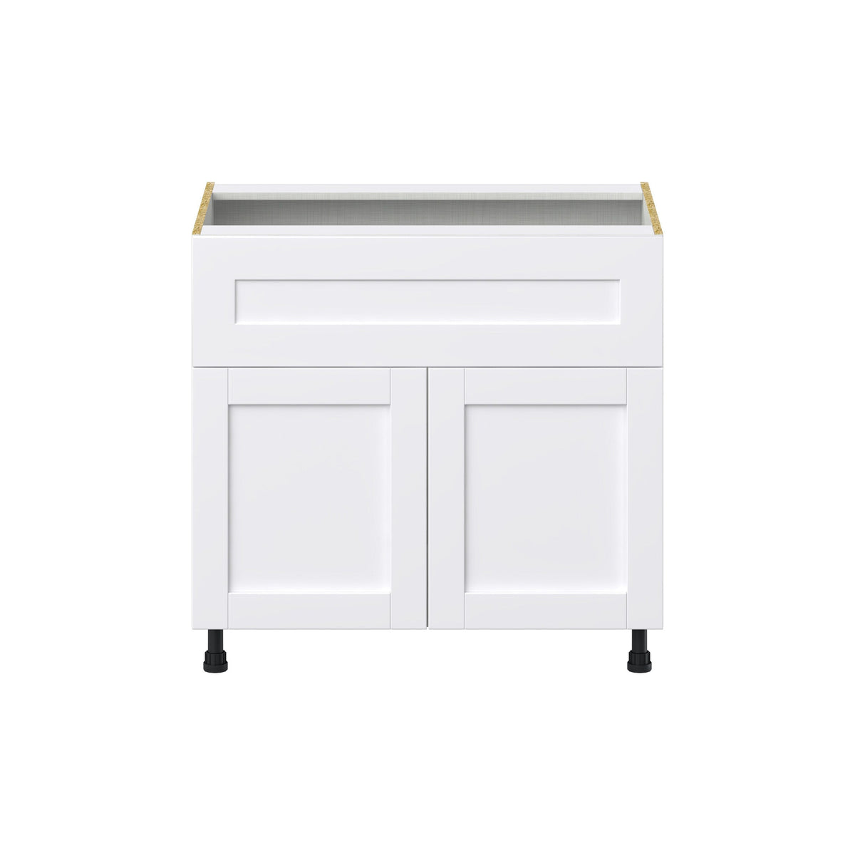 Hugo&Borg Rosemont 36-in W x 34.5-in H x 24-in D Glacier White 1-Drawer Base Fully Assembled Cabinet (Flat Panel Shaker Style)