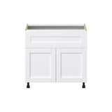 Hugo&Borg Rosemont 36-in W x 34.5-in H x 24-in D Glacier White 1-Drawer Base Fully Assembled Cabinet (Flat Panel Shaker Style)