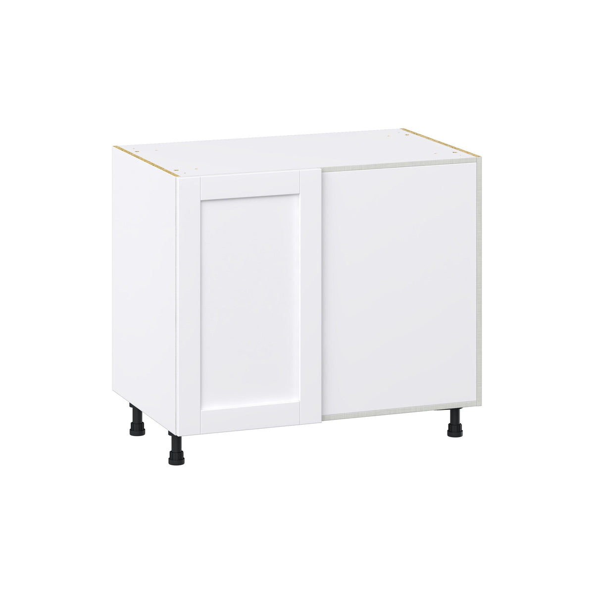 Hugo&Borg Rosemont 39-in W x 34.5-in H x 24-in D Glacier White Blind Corner Base Fully Assembled Cabinet (Flat Panel Shaker Style)