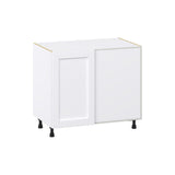 Hugo&Borg Rosemont 39-in W x 34.5-in H x 24-in D Glacier White Blind Corner Base Fully Assembled Cabinet (Flat Panel Shaker Style)