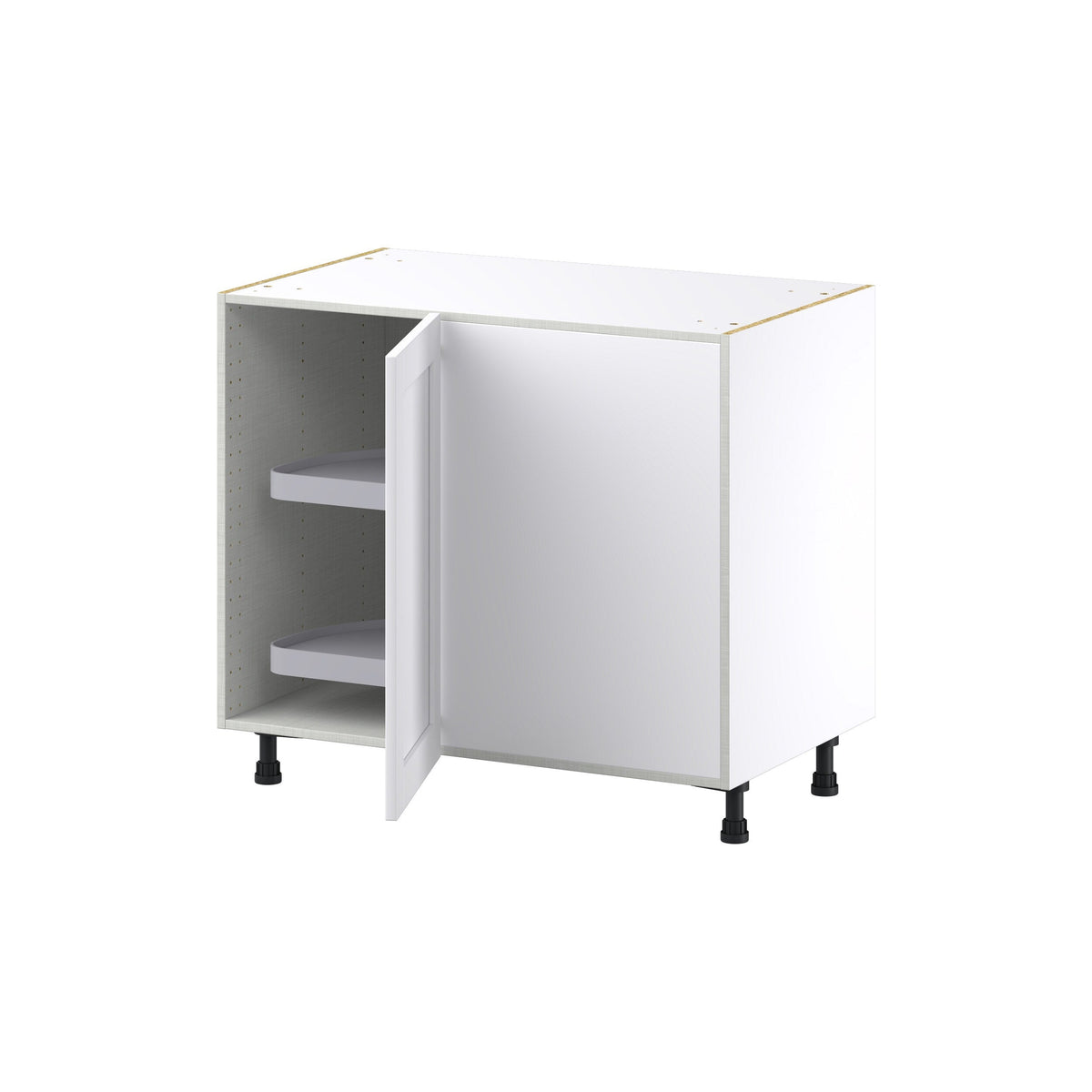Hugo&Borg Rosemont 39-in W x 34.5-in H x 24-in D Glacier White Blind Corner Base Fully Assembled Cabinet (Flat Panel Shaker Style)