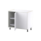 Hugo&Borg Rosemont 39-in W x 34.5-in H x 24-in D Glacier White Blind Corner Base Fully Assembled Cabinet (Flat Panel Shaker Style)