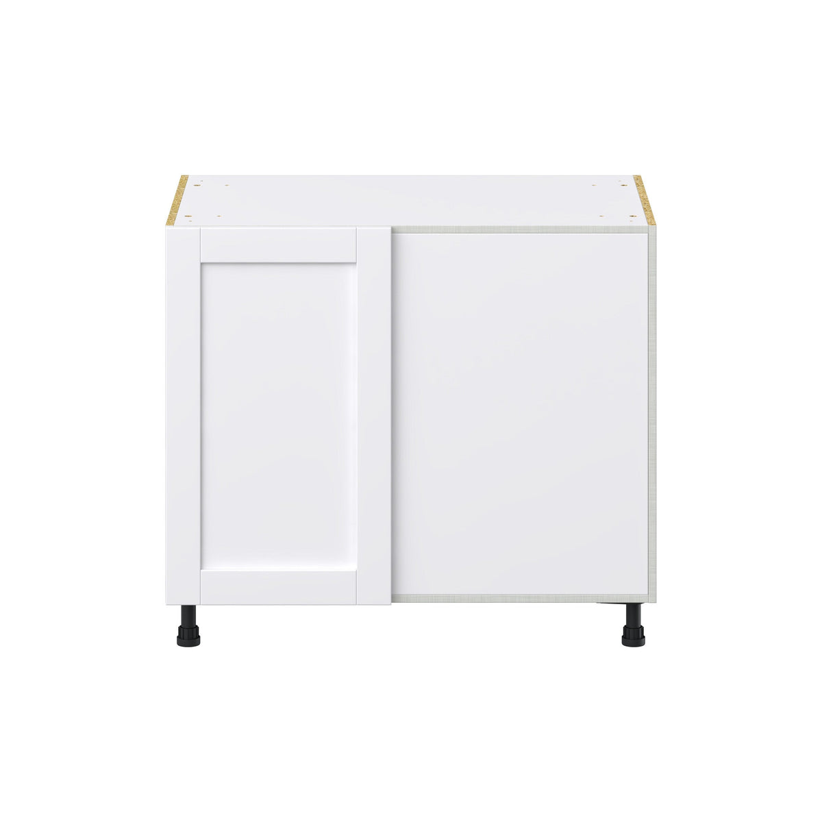 Hugo&Borg Rosemont 39-in W x 34.5-in H x 24-in D Glacier White Blind Corner Base Fully Assembled Cabinet (Flat Panel Shaker Style)