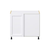Hugo&Borg Rosemont 39-in W x 34.5-in H x 24-in D Glacier White Blind Corner Base Fully Assembled Cabinet (Flat Panel Shaker Style)