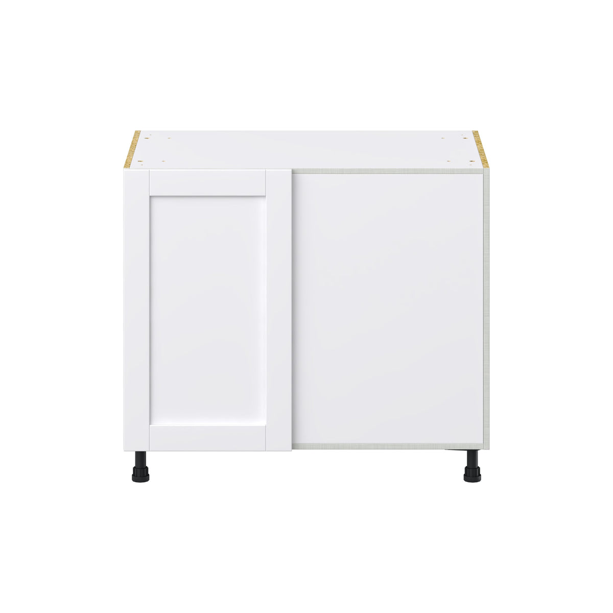 Hugo&Borg Rosemont 39-in W x 34.5-in H x 25-in D Glacier White Blind Corner Base Fully Assembled Cabinet (Recessed Panel Shaker Style)