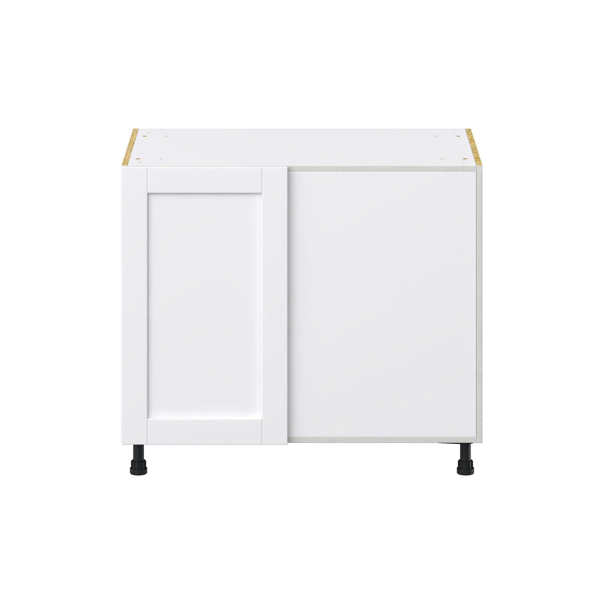 Hugo&Borg Rosemont 39-in W x 34.5-in H x 24-in D Glacier White Blind Corner Base Fully Assembled Cabinet (Flat Panel Shaker Style)