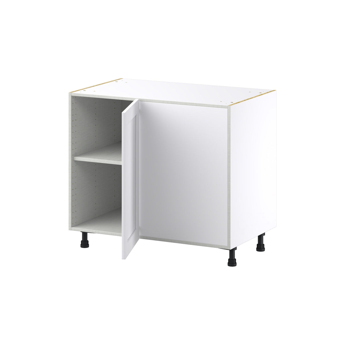 Hugo&Borg Rosemont 39-in W x 34.5-in H x 24-in D Glacier White Blind Corner Base Fully Assembled Cabinet (Flat Panel Shaker Style)