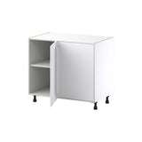 Hugo&Borg Rosemont 39-in W x 34.5-in H x 24-in D Glacier White Blind Corner Base Fully Assembled Cabinet (Flat Panel Shaker Style)