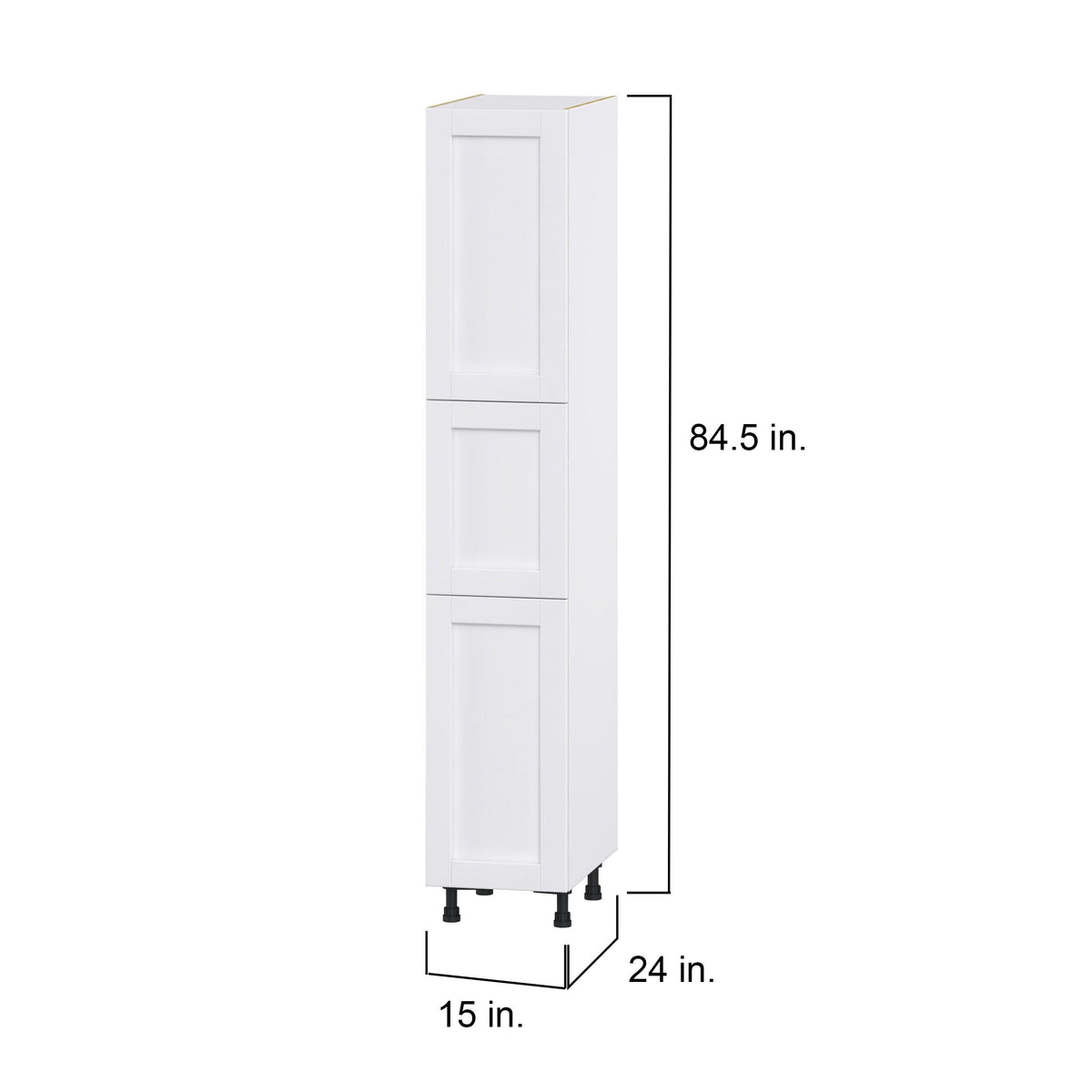 Hugo&Borg Rosemont 15-in W x 84.5-in H x 24-in D Glacier White Pantry Fully Assembled Cabinet (Flat Panel Shaker Door Style)