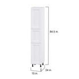 Hugo&Borg Rosemont 15-in W x 84.5-in H x 24-in D Glacier White Pantry Fully Assembled Cabinet (Flat Panel Shaker Door Style)