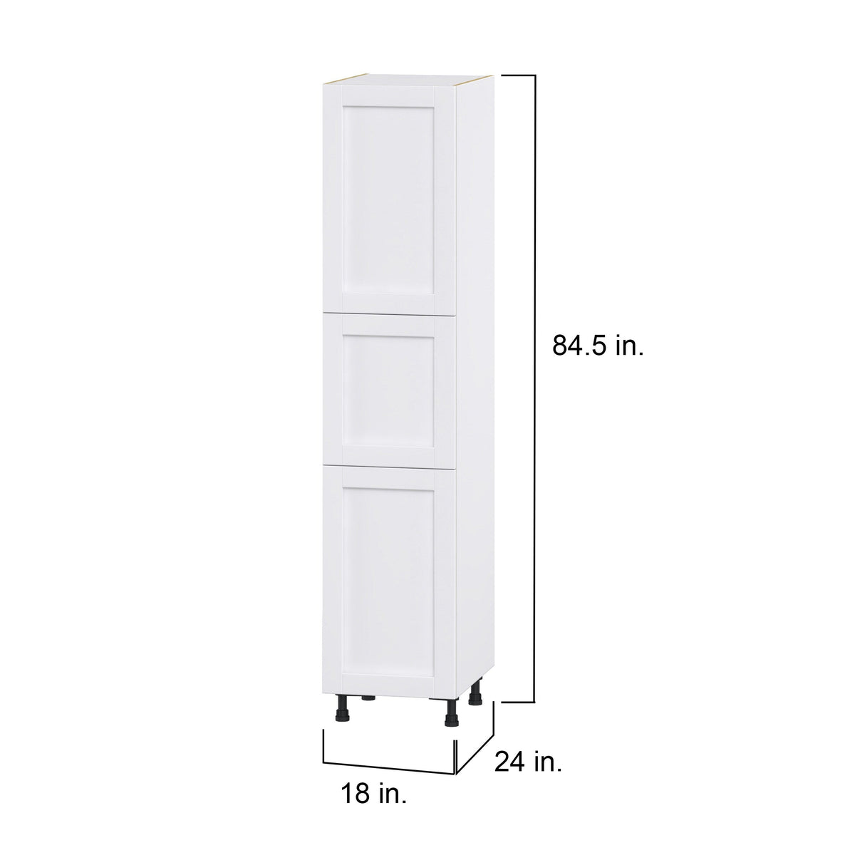 Hugo&Borg Rosemont 18-in W x 84.5-in H x 24-in D Glacier White Pantry Fully Assembled Cabinet (Flat Panel Shaker Door Style)