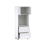 Hugo&Borg Rosemont 30-in W x 84.5-in H x 24-in D Glacier White 2-Drawers Single Oven Base Fully Assembled Cabinet (Flat Panel Shaker Style)