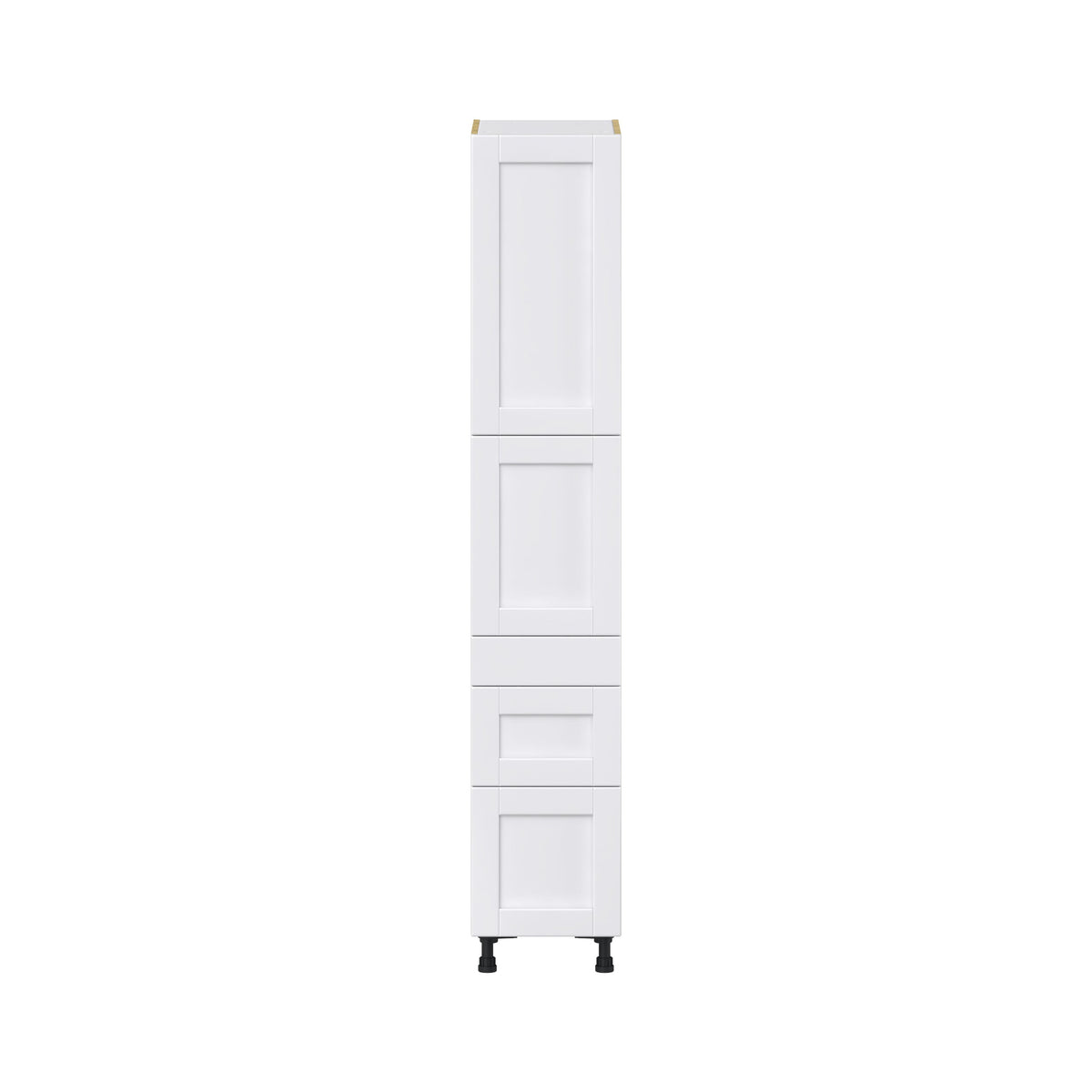 Hugo&Borg Rosemont 15-in W x 84.5-in H x 24-in D Glacier White 3-Drawers Pantry Fully Assembled Cabinet (Flat Panel Shaker Style)