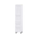 Hugo&Borg Rosemont 18-in W x 84.5-in H x 24-in D Glacier White 3-Drawers Pantry Fully Assembled Cabinet (Flat Panel Shaker Style)